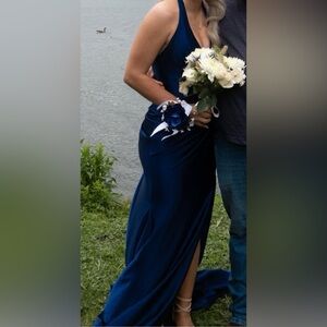 Stunning Navy Blue Prom Dress